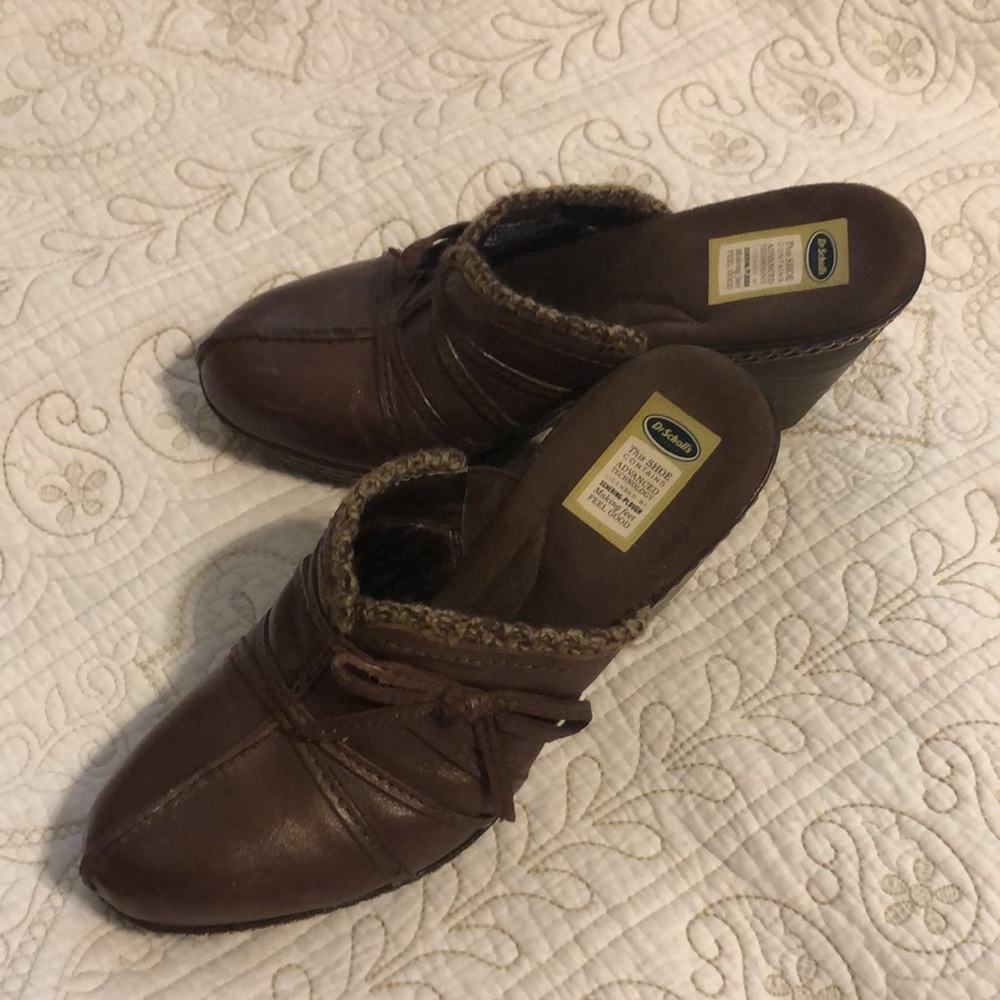 Dr Scholl’s leather wedges NWOT